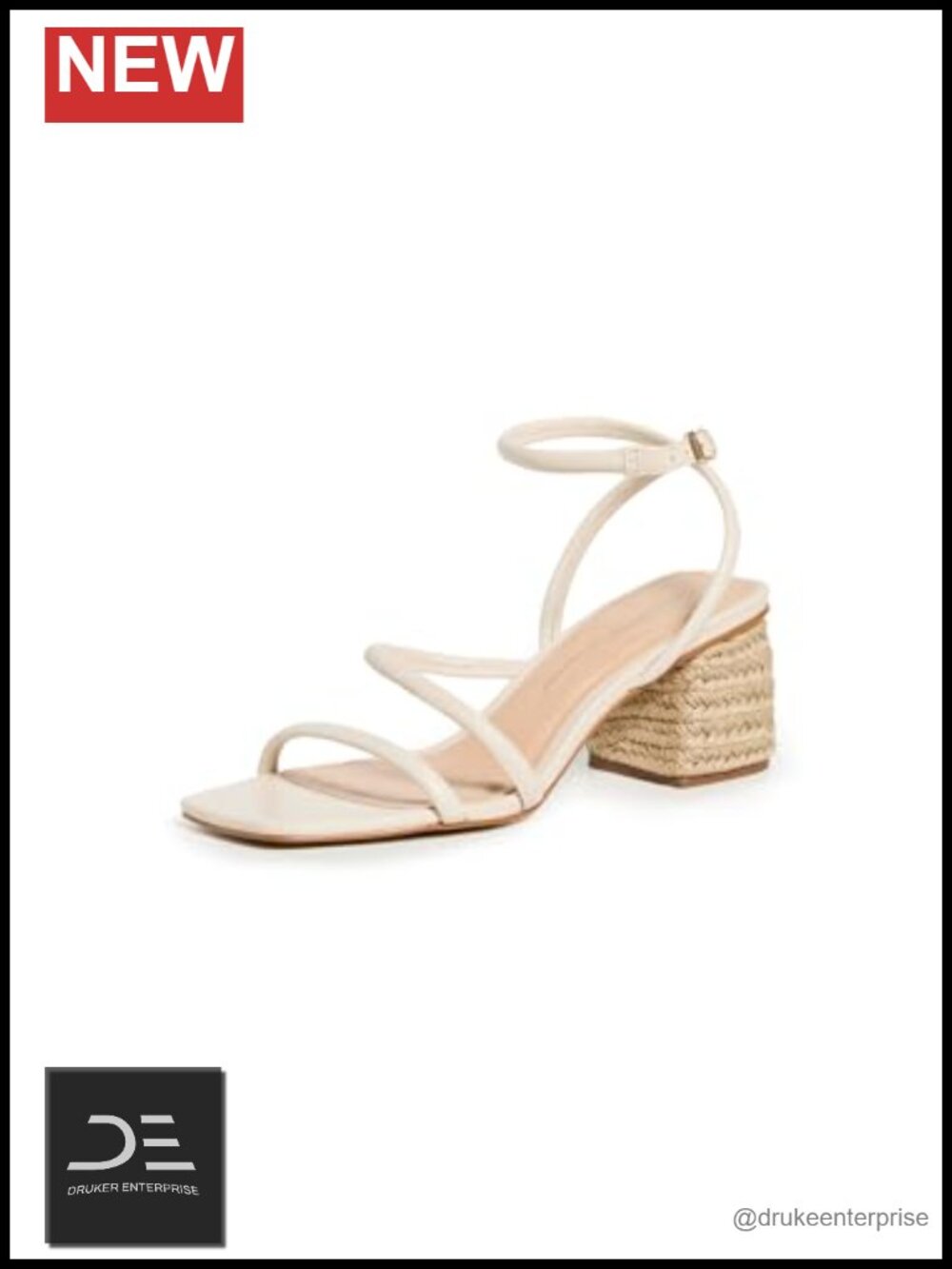 Women's Limo Sandal Heels - Leather Footbed Block Heel